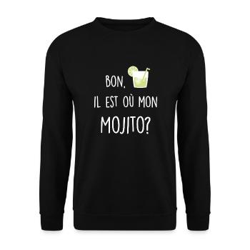 Mon mojito - Sweat-shirt Unisexe - noir - Devant - Alina (178cm) & Michal (187cm)