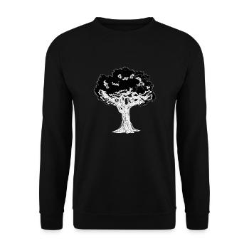 Schöner Schwarz/Weiß Baum für Minimalisten - Unisex Pullover - Schwarz - Vorne - Alina (178cm) & Michal (187cm)
