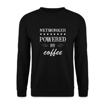 Powererd by Coffee, IT, Programmer, Networker - Unisex Sweatshirt - black - Front - Alina (178cm) & Michal (187cm)