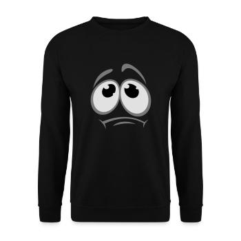 gesicht_1 augen - Unisex Pullover - Schwarz - Vorne - Alina (178cm) & Michal (187cm)