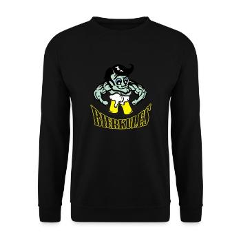bierkules5c - Unisex Pullover - Schwarz - Vorne - Alina (178cm) & Michal (187cm)