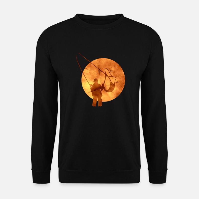angler kescher fisch - Unisex Pullover - Schwarz
