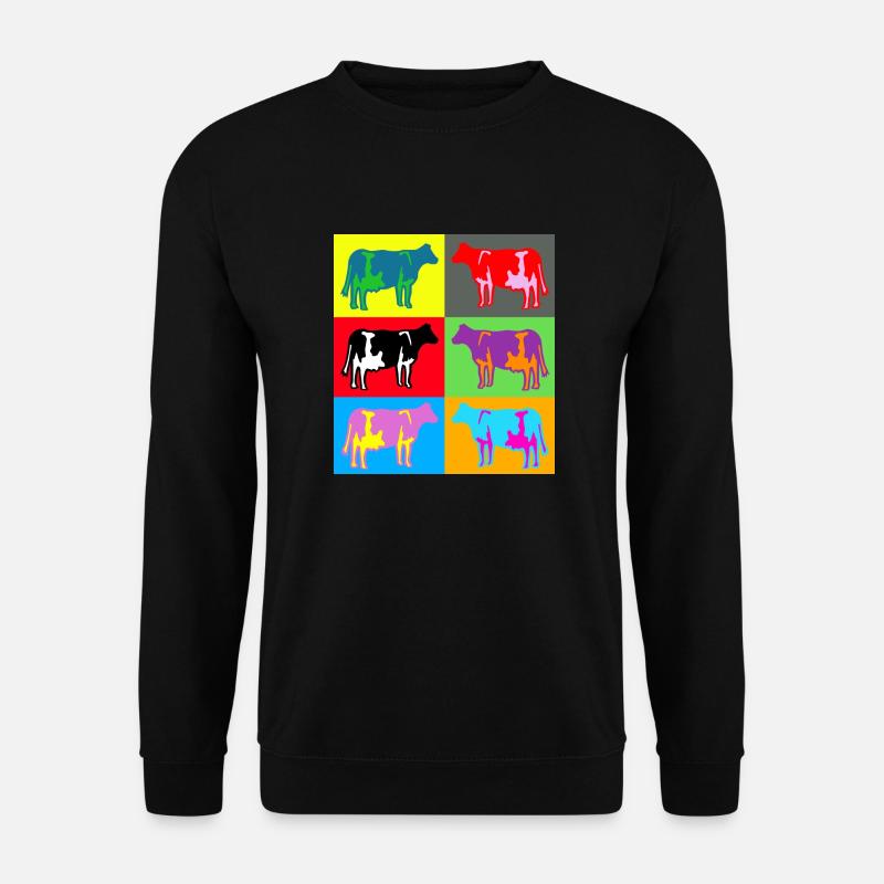 kuh kühe bunt multicolor - Unisex Pullover - Schwarz