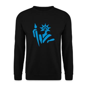 Freiheit Zeichnung Caduceus notarielles Notars - Unisex Pullover - Schwarz - Vorne - Alina (178cm) & Michal (187cm)