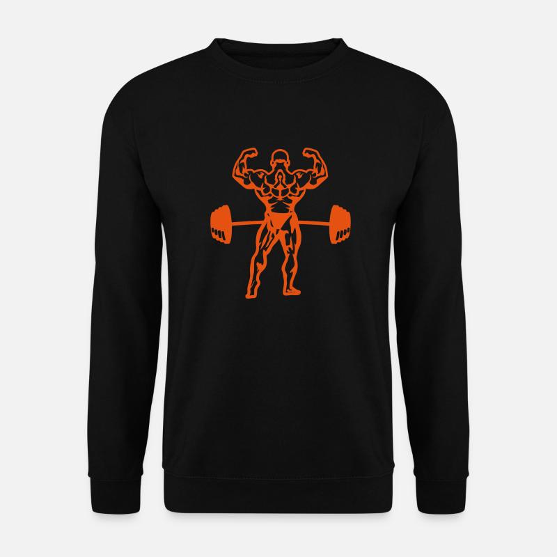 bodybuilder barbell without hands - Unisex Sweatshirt - black