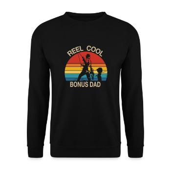 Reel Cool Bonus Dad - Unisex Sweatshirt - black - Front - Alina (178cm) & Michal (187cm)