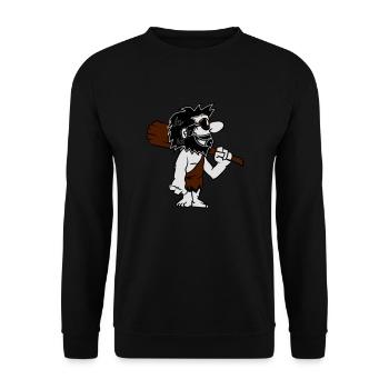 Caveman funny comic sunglasses - Unisex Sweatshirt - black - Front - Alina (178cm) & Michal (187cm)