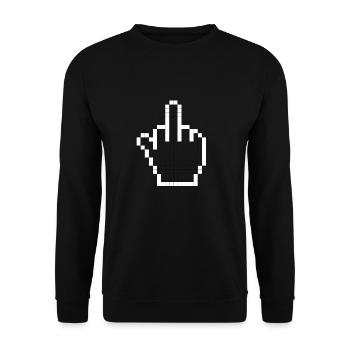 fuck you finger fuck off middle finger stinky finger - Unisex Sweatshirt - black - Front - Alina (178cm) & Michal (187cm)