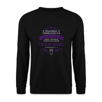 manchmal_uberrasche_ich_meine_leber_c_2c - Unisex Pullover - Schwarz - Vorne - Alina (178cm) & Michal (187cm)