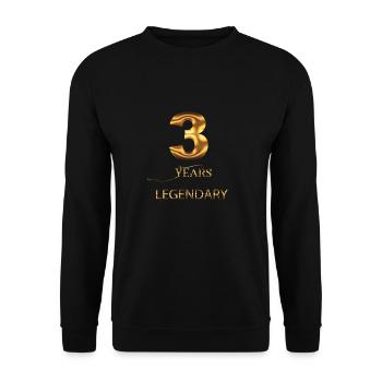 3. Geburtstag - Unisex Pullover - Schwarz - Vorne - Alina (178cm) & Michal (187cm)