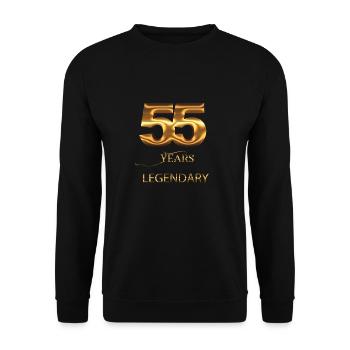 55. Geburtstag - Unisex Pullover - Schwarz - Vorne - Alina (178cm) & Michal (187cm)