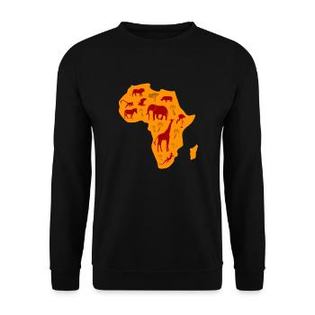 African Safari Africa Serengeti continent wilderness - Unisex Sweatshirt - black - Front - Alina (178cm) & Michal (187cm)