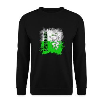 Steiermark Retro Style - Unisex Pullover - Schwarz - Vorne - Alina (178cm) & Michal (187cm)