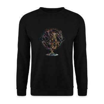 Globe Armillary Sphere - Unisex Sweatshirt - black - Front - Alina (178cm) & Michal (187cm)