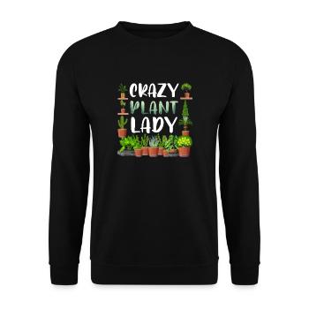 Crazy Plant Lady - Unisex Sweatshirt - black - Front - Alina (178cm) & Michal (187cm)