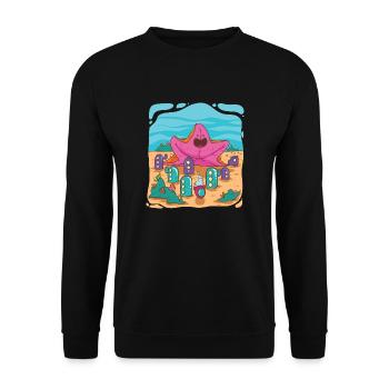 Starfish in underwater city - Unisex Sweatshirt - black - Front - Alina (178cm) & Michal (187cm)