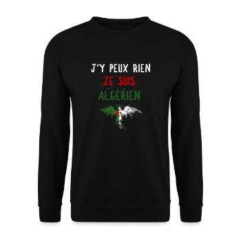 J'y peux rien Je suis Algérien - Sweat-shirt Unisexe - noir - Devant - Alina (178cm) & Michal (187cm)