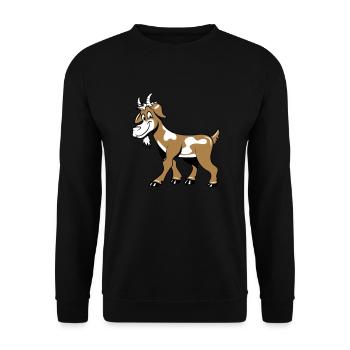 Ziege freundlich lieb - Unisex Pullover - Schwarz - Vorne - Alina (178cm) & Michal (187cm)