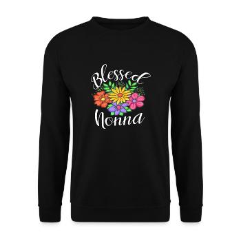 Bénie Nonna Drôle grand-mère italienne - Sweat-shirt Unisexe - noir - Devant - Alina (178cm) & Michal (187cm)