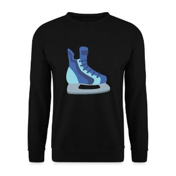 schlittschuh Eislaufen - Unisex Pullover - Schwarz - Vorne - Alina (178cm) & Michal (187cm)