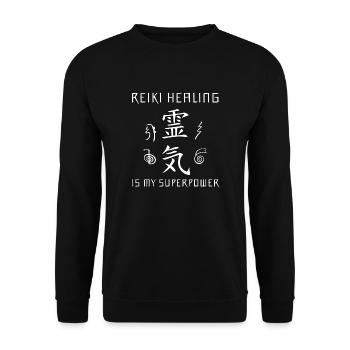 Reiki Superkraft | Reikimeister Ésotérisme Cadeaux - Sweat-shirt Unisexe - noir - Devant - Alina (178cm) & Michal (187cm)