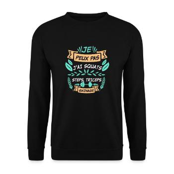 je ne peux pas j'ai squats - Sweat-shirt Unisexe - noir - Devant - Alina (178cm) & Michal (187cm)