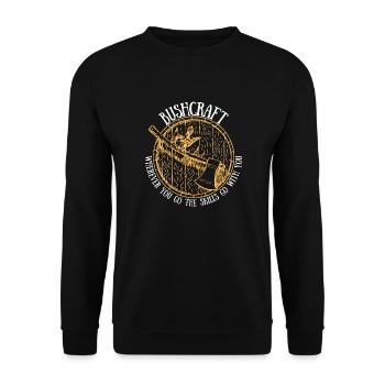 Bushcraft Retro Design For All Survival Fans - Unisex Sweatshirt - black - Front - Alina (178cm) & Michal (187cm)