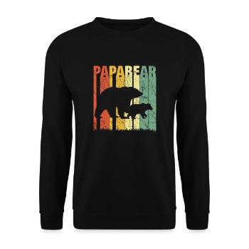 Stolzer Papa Tochter Vater Sohn Geschenk Spruch - Unisex Pullover - Schwarz - Vorne - Alina (178cm) & Michal (187cm)