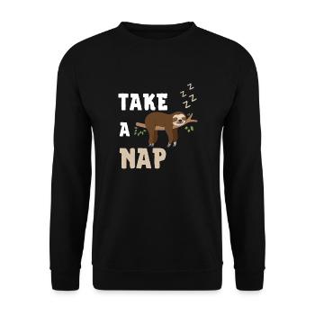 take a nap - Unisex Sweatshirt - black - Front - Alina (178cm) & Michal (187cm)