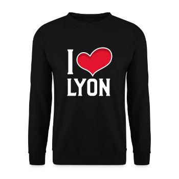I LOVE LYON - Sweat-shirt Unisexe - noir - Devant - Alina (178cm) & Michal (187cm)
