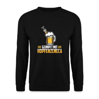 Hopfenzeneca Bier Impfung geimpft mit Bier Hopfen - Unisex Pullover - Schwarz - Vorne - Alina (178cm) & Michal (187cm)