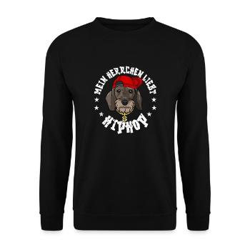 Rauhaardackel - Unisex Pullover - Schwarz - Vorne - Alina (178cm) & Michal (187cm)