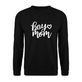Junge Mama Süße Herz Schwangerschaft Baby Junge Muttertag - Unisex Pullover - Schwarz - Vorne - Alina (178cm) & Michal (187cm)