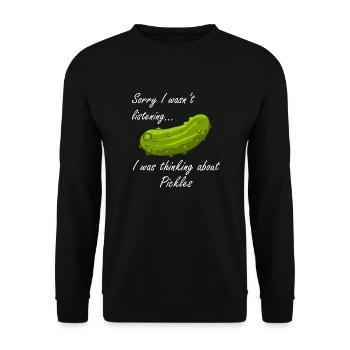 Denken Sie an Gurken fermentierte Gurke - Unisex Pullover - Schwarz - Vorne - Alina (178cm) & Michal (187cm)