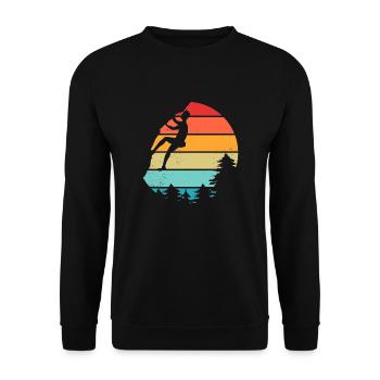 Vintage Climbing Trad Climbing - Unisex Sweatshirt - black - Front - Alina (178cm) & Michal (187cm)