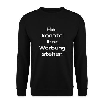 Hier könnte Ihre Werbung stehen - Unisex Pullover - Schwarz - Vorne - Alina (178cm) & Michal (187cm)