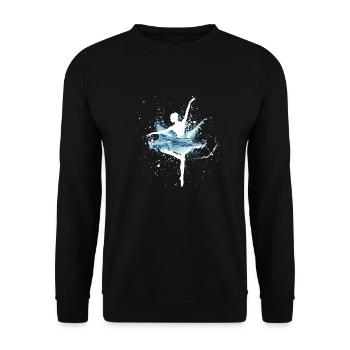 Ballerina with a water skirt - Unisex Sweatshirt - black - Front - Alina (178cm) & Michal (187cm)