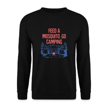 Nourrir un Mosquito Go Camping Drôle Camper Humour - Sweat-shirt Unisexe - noir - Devant - Alina (178cm) & Michal (187cm)
