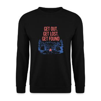 Get Out Get Lost Get Found Camping Wildlife - Unisex Sweatshirt - black - Front - Alina (178cm) & Michal (187cm)