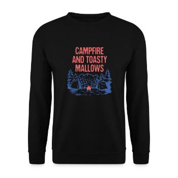 Campfire and Toasty Mallows Foodie Camping Food - Unisex Sweatshirt - black - Front - Alina (178cm) & Michal (187cm)
