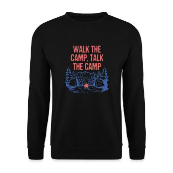 Walk the Camp Talk the Camp Drôle Camping Humour - Sweat-shirt Unisexe - noir - Devant - Alina (178cm) & Michal (187cm)