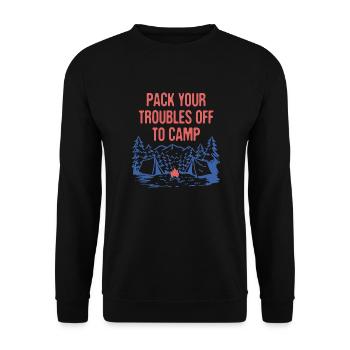 Emballez vos problèmes au camp Citation de motivation - Sweat-shirt Unisexe - noir - Devant - Alina (178cm) & Michal (187cm)