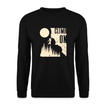 Climbing Mountaineering Climbers Mountain Mountains Hiking - Unisex Sweatshirt - black - Front - Alina (178cm) & Michal (187cm)