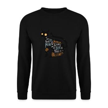 Bitcoin cat halloween lettering - Unisex Sweatshirt - black - Front - Alina (178cm) & Michal (187cm)