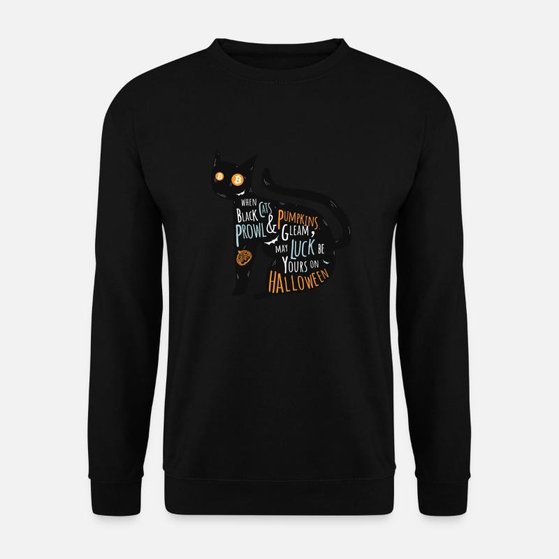 Bitcoin-katzen-halloween-schriftzug - Unisex Pullover - Schwarz
