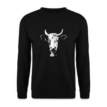 Cow Silhouette Farmer Allgäu Bavaria Switzerland Cow - Unisex Sweatshirt - black - Front - Alina (178cm) & Michal (187cm)
