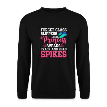 Forget Glass Slippers – Running Lover Runner Sport - Unisex Pullover - Schwarz - Vorne - Alina (178cm) & Michal (187cm)