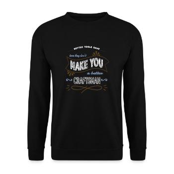 bûcheron dictons sabrina charpentier tshirts - Sweat-shirt Unisexe - noir - Devant - Alina (178cm) & Michal (187cm)