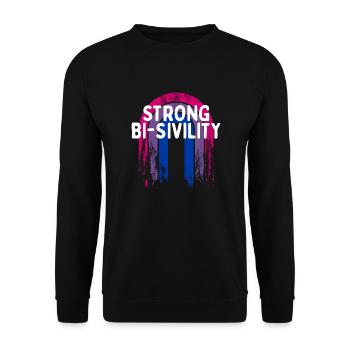 Strong Bi-sivility Bisexual LGBTQ Bi Pride LGBT - Unisex Sweatshirt - black - Front - Alina (178cm) & Michal (187cm)