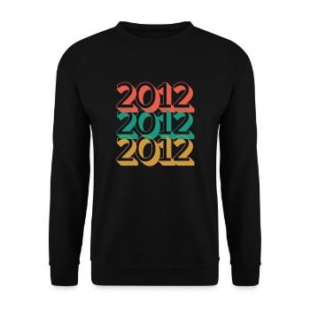 Anniversaire année 2012 / Vintage 2012 - Sweat-shirt Unisexe - noir - Devant - Alina (178cm) & Michal (187cm)
